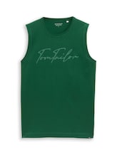 Niet geselecteerd, Tanktop met logoprint door Tom Tailor, groen