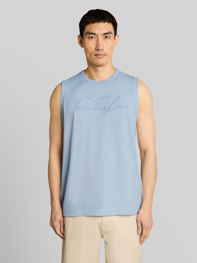 Tanktop mit Logo-Print von Men, light blue grey