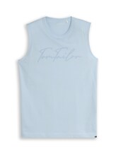 Geselecteerd, Tanktop met logoprint door Tom Tailor, blauw