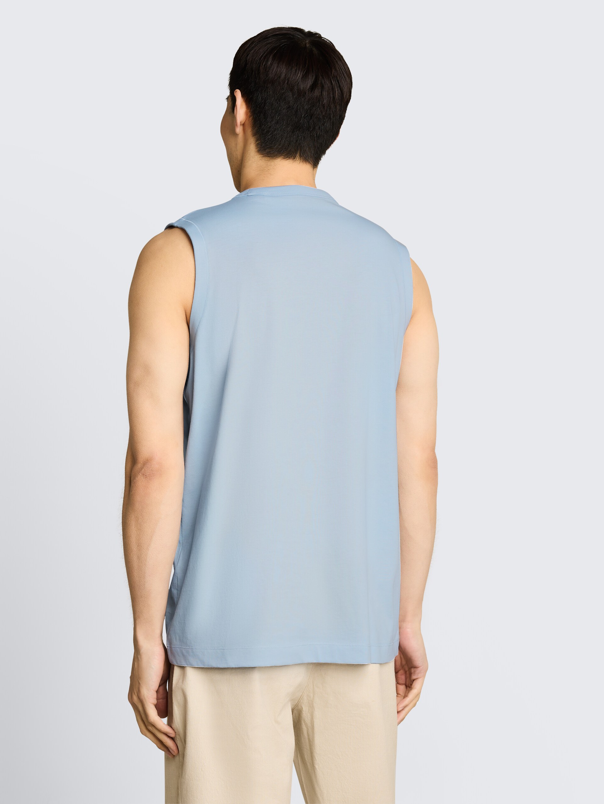 Tanktop met logoprint - light blue grey - Neklijn model-achteraanzicht