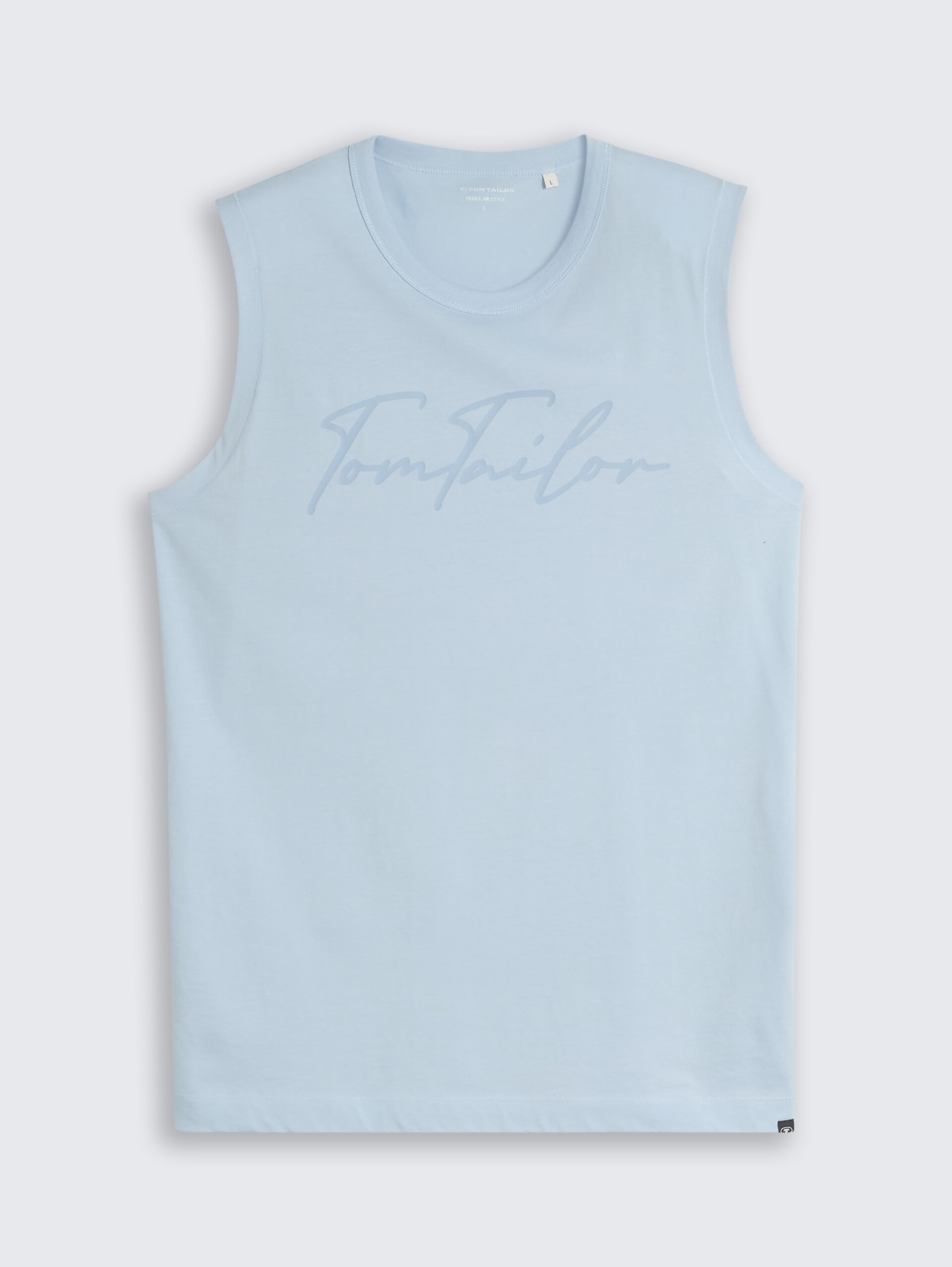 Tanktop met logoprint - light blue grey - Product vooraanzicht