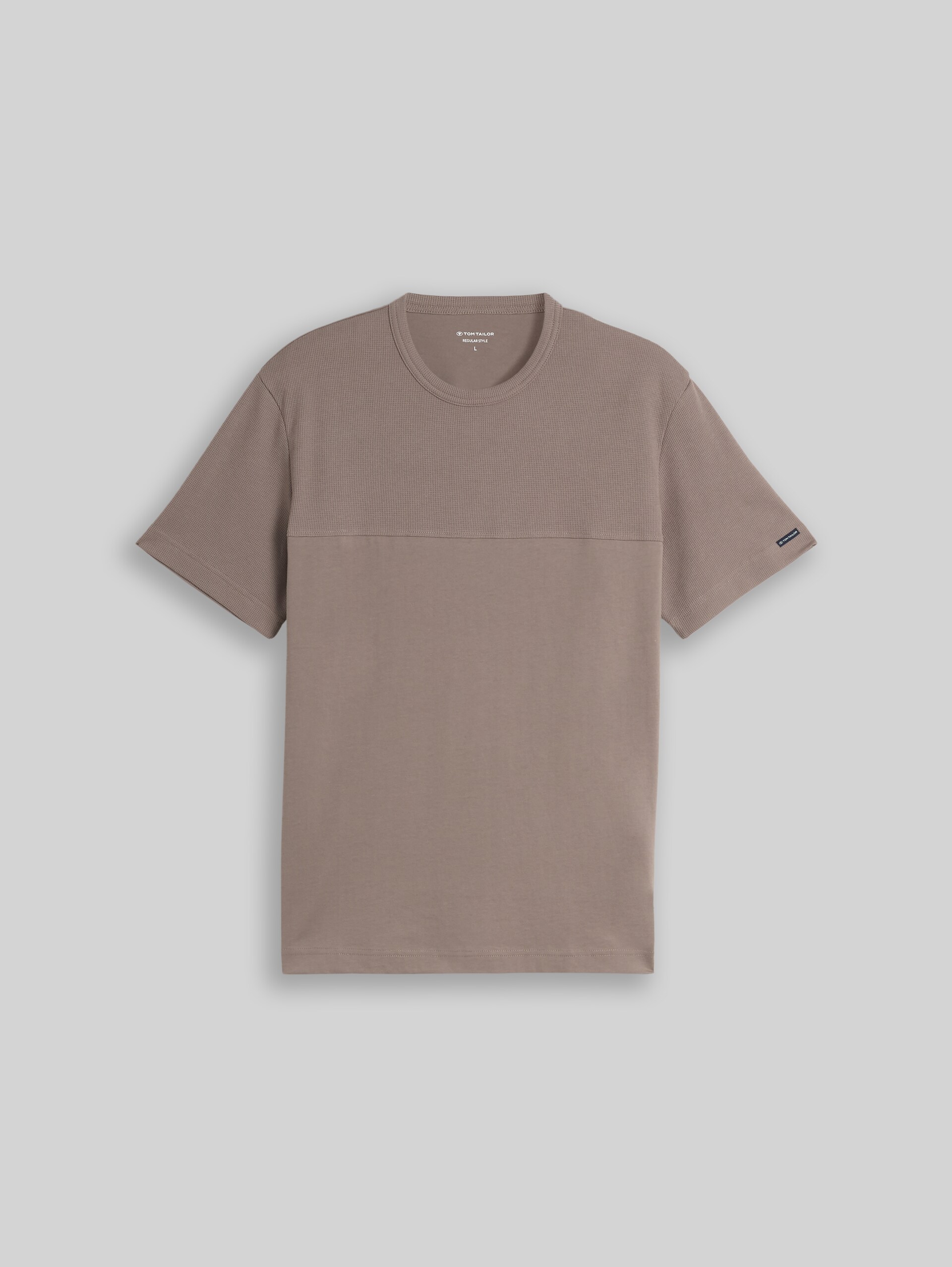 T-shirt van katoen - Driftwood Taupe - Product vooraanzicht