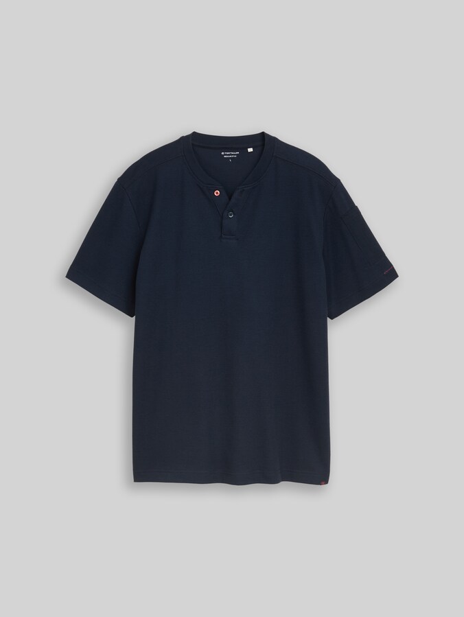 Henley T-Shirt mit Waffelstruktur von Men, sky captain blue