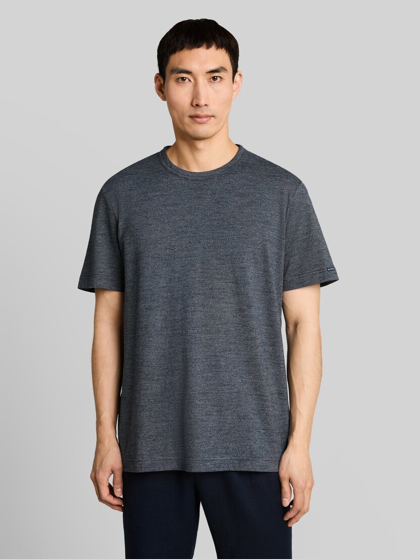 T-shirt in gemêleerde look door Men, navy white fine stripe