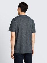 T-shirt aspect chiné - navy white fine stripe - Découpe Vue arrière du modèle