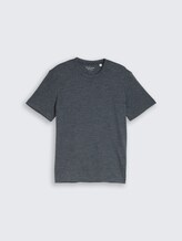 T-shirt aspect chiné - navy white fine stripe - Vue de face du produit