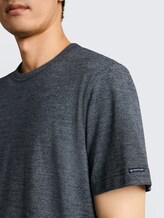 T-shirt aspect chiné - navy white fine stripe - Vue détaillée du modèle