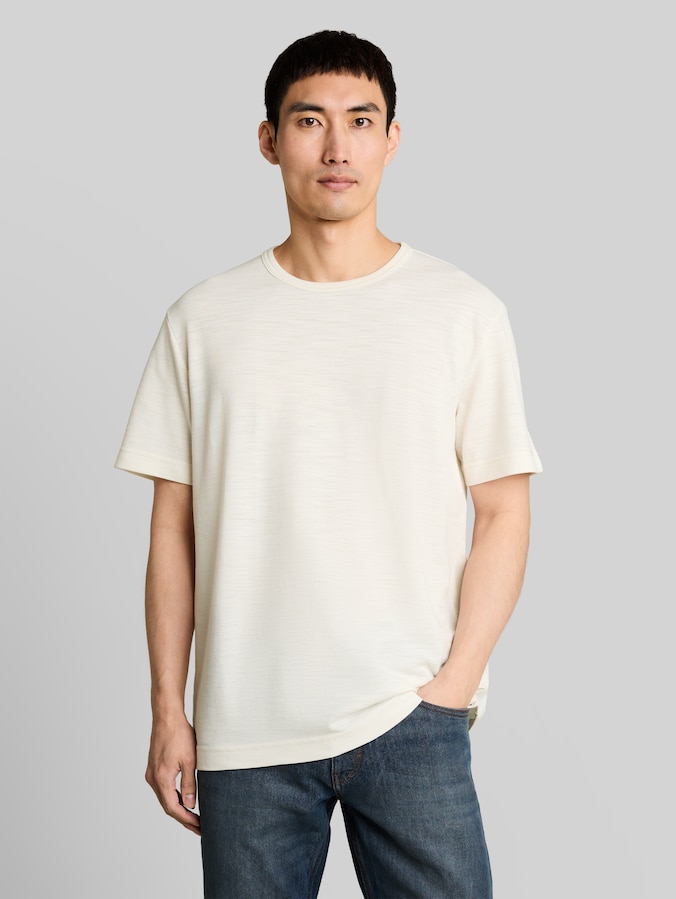 Piqué T-Shirt aus Baumwolle von Men, Gardenia White