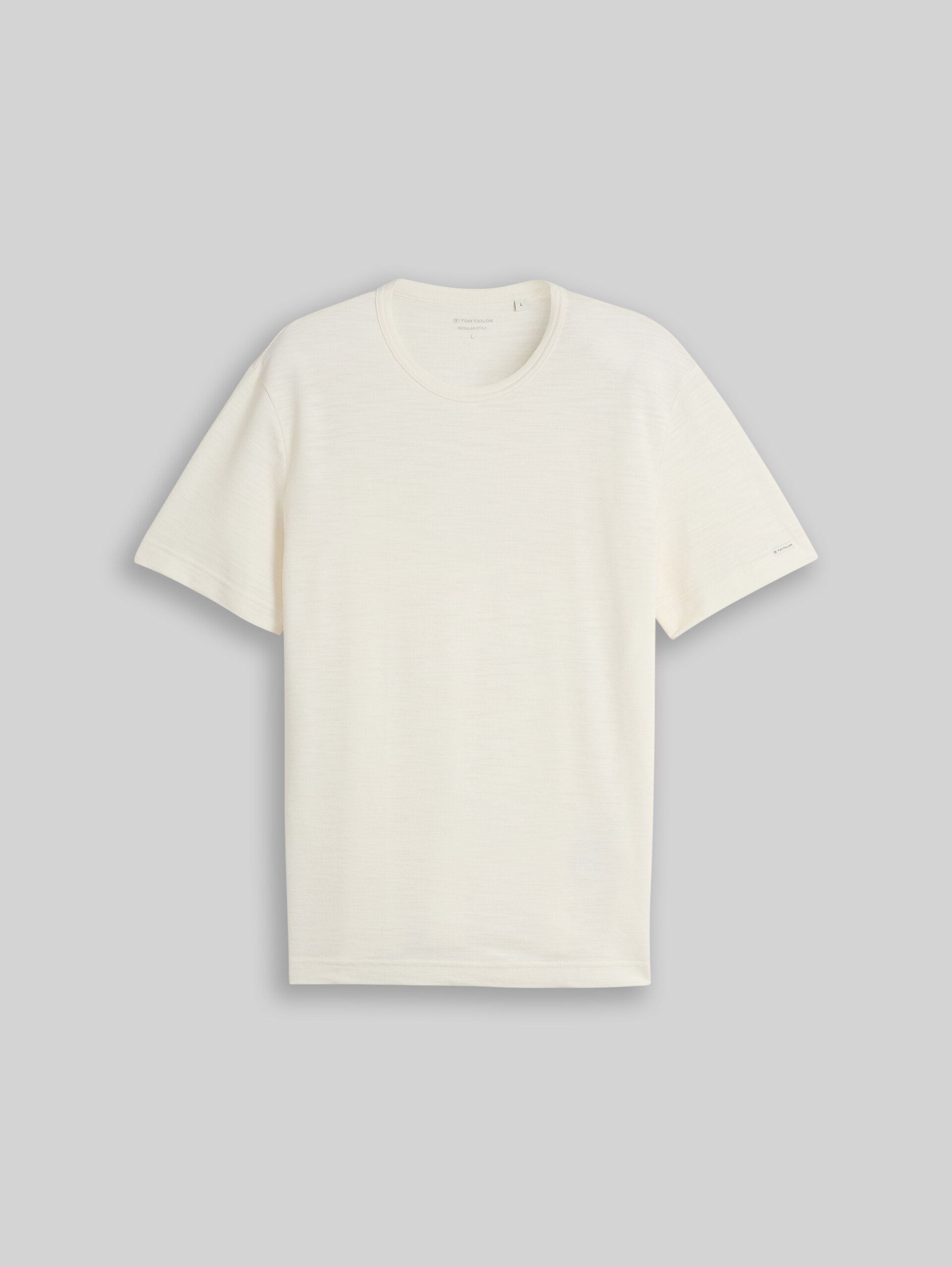 Piqué T-Shirt aus Baumwolle - Gardenia White - Vorder-Produkt-Ansicht