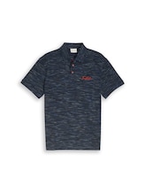 Ausgewählt, Piqué Poloshirt in Melange-Optik von Tom Tailor, blau