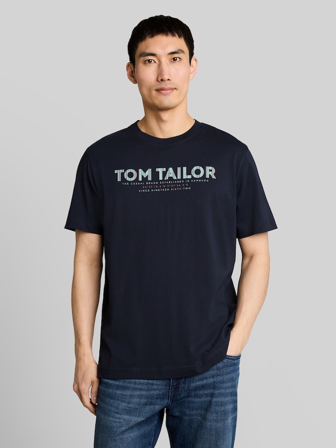 T-shirt met logoprint door Men, sky captain blue