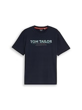 Geselecteerd, T-shirt met logoprint door Tom Tailor, blauw