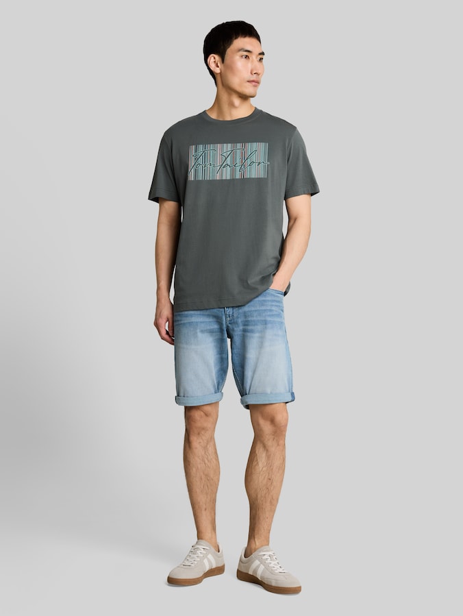 T-shirt met logoprint door Men, Darkest Olive