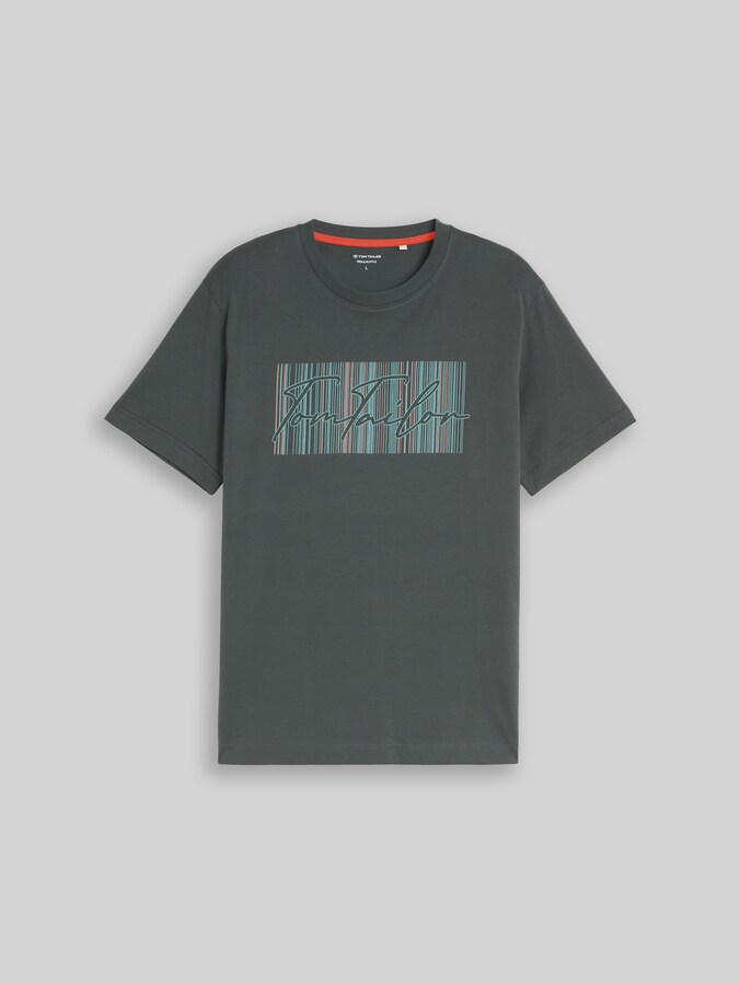 T-Shirt mit Logo-Print von Men, Darkest Olive