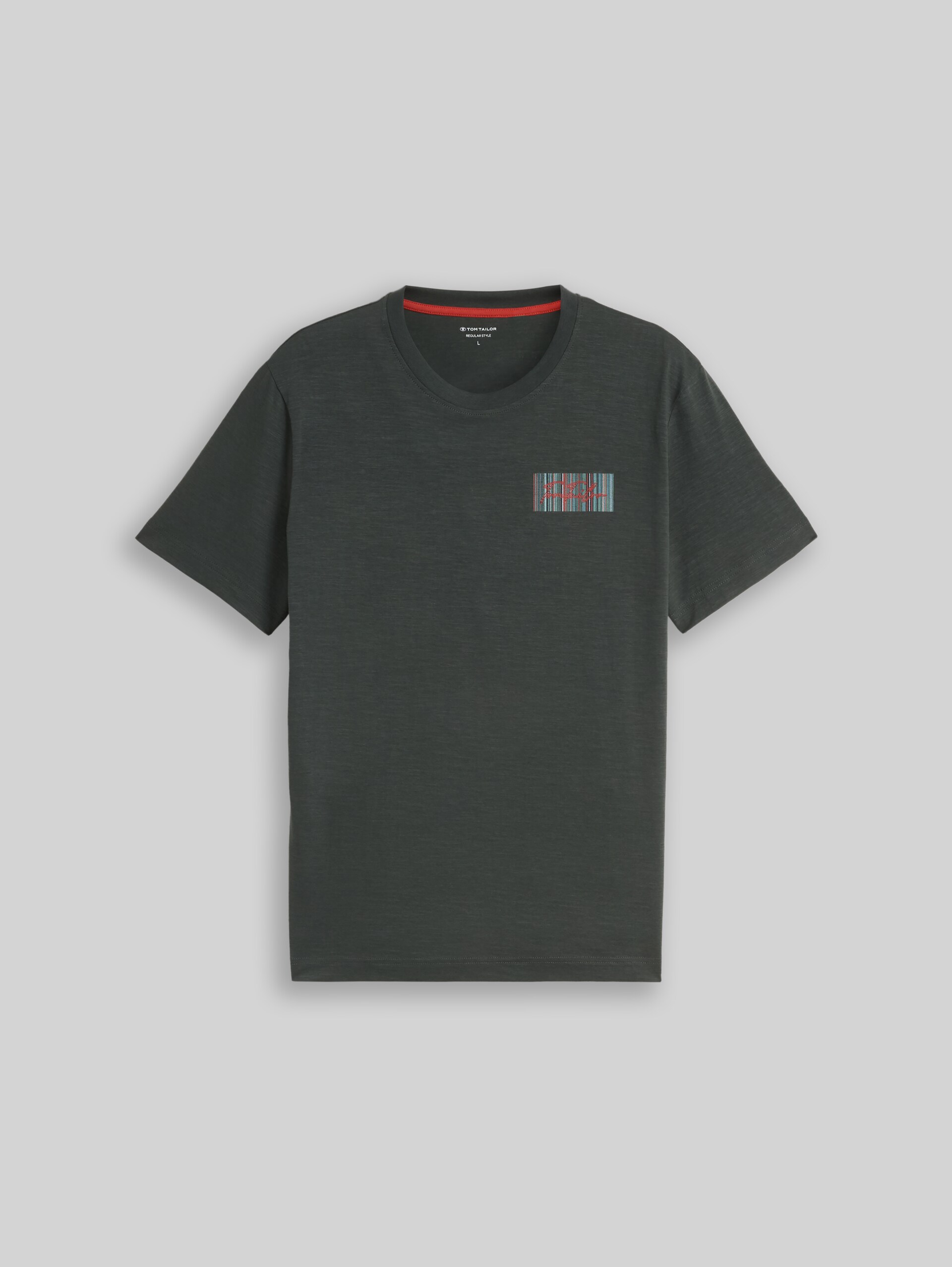 T-Shirt mit Logo-Print - Darkest Olive - Vorder-Produkt-Ansicht