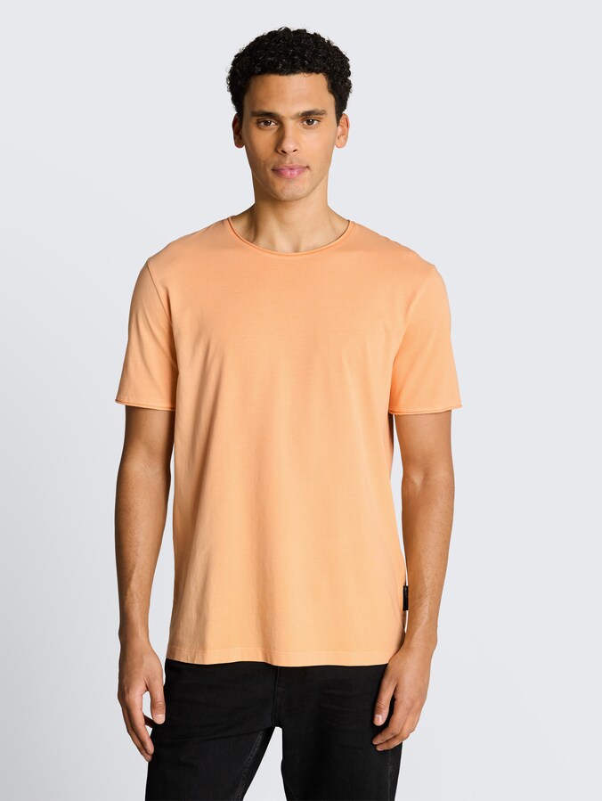 T-Shirt im Used-Look von Denim Male, summer peach orange