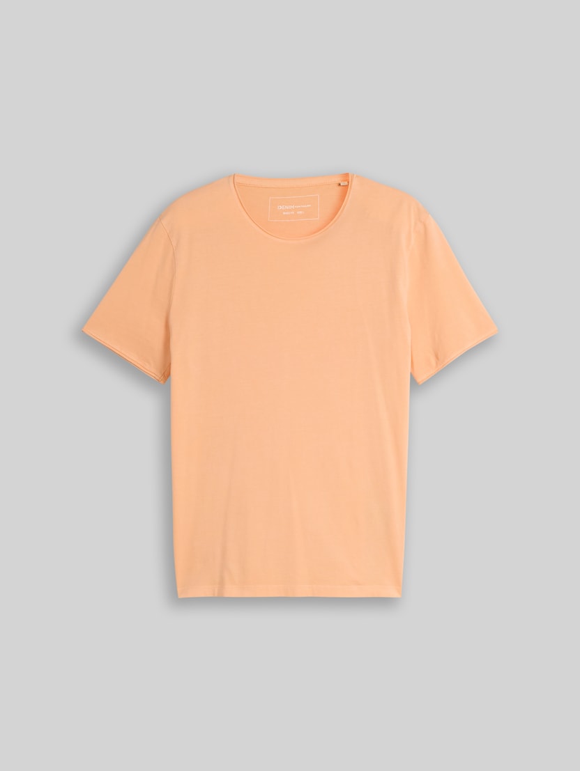 T-shirt in used-look door Denim Male, summer peach orange