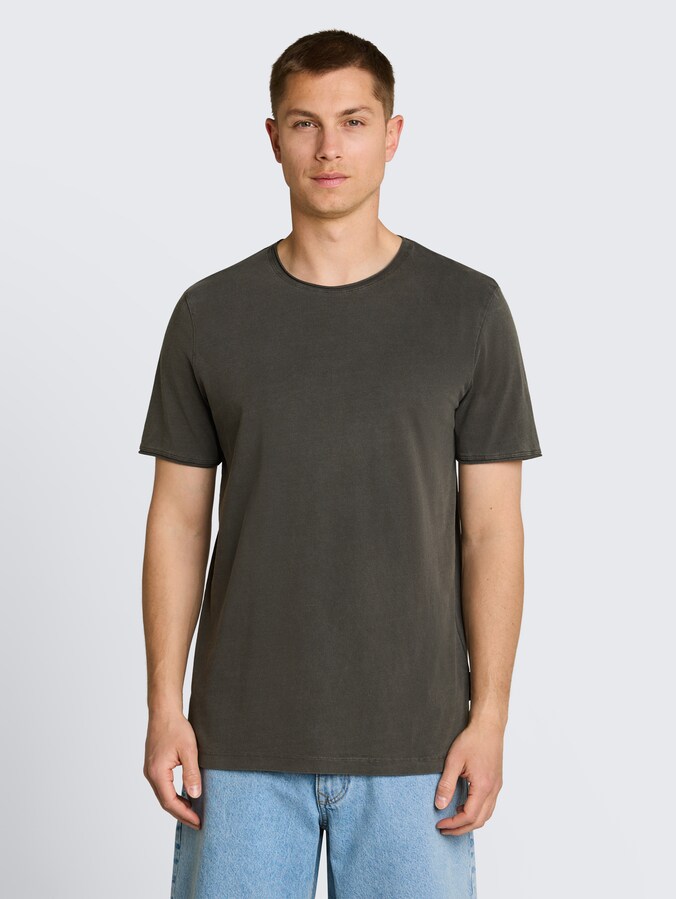 T-Shirt im Used-Look von Denim Male, Black