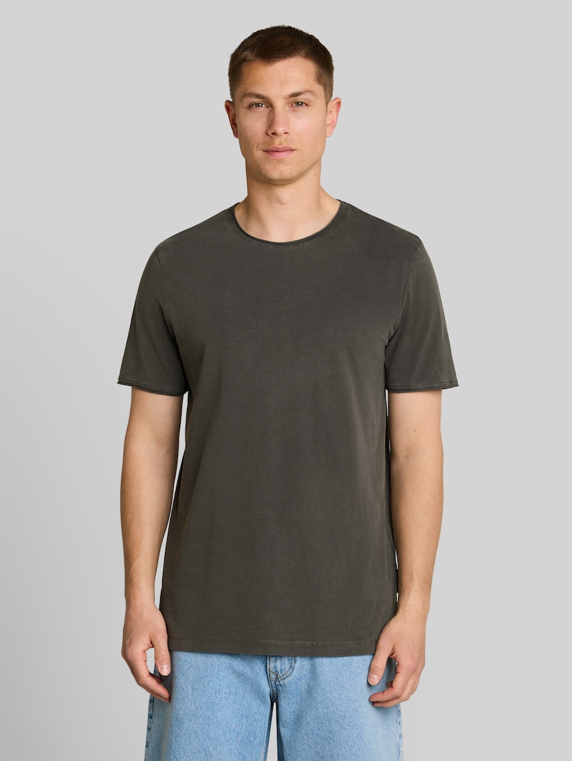 T-Shirt im Used-Look von Denim Male, Black