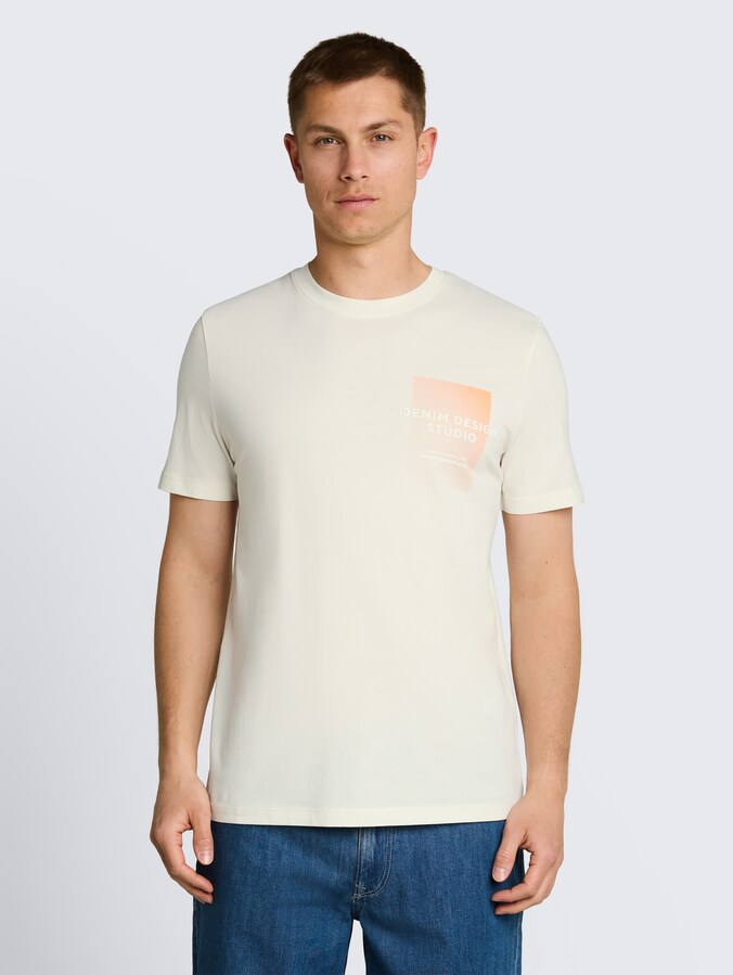 T-Shirt mit Print von Denim Male, Wool White