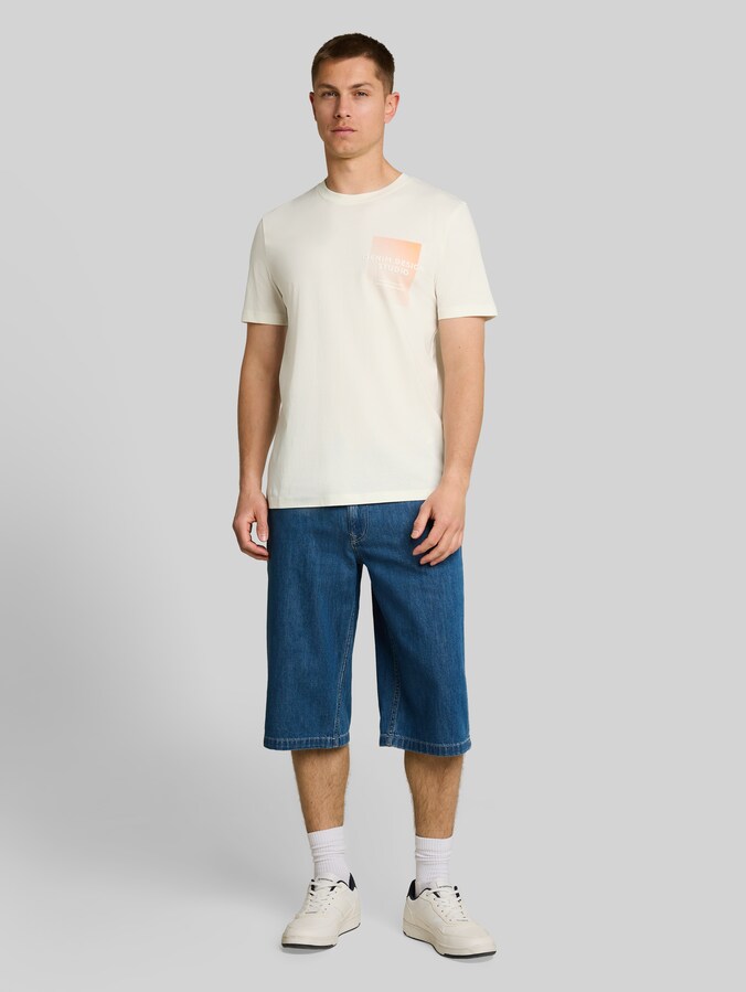 T-shirt imprimé par Denim Male, Wool White