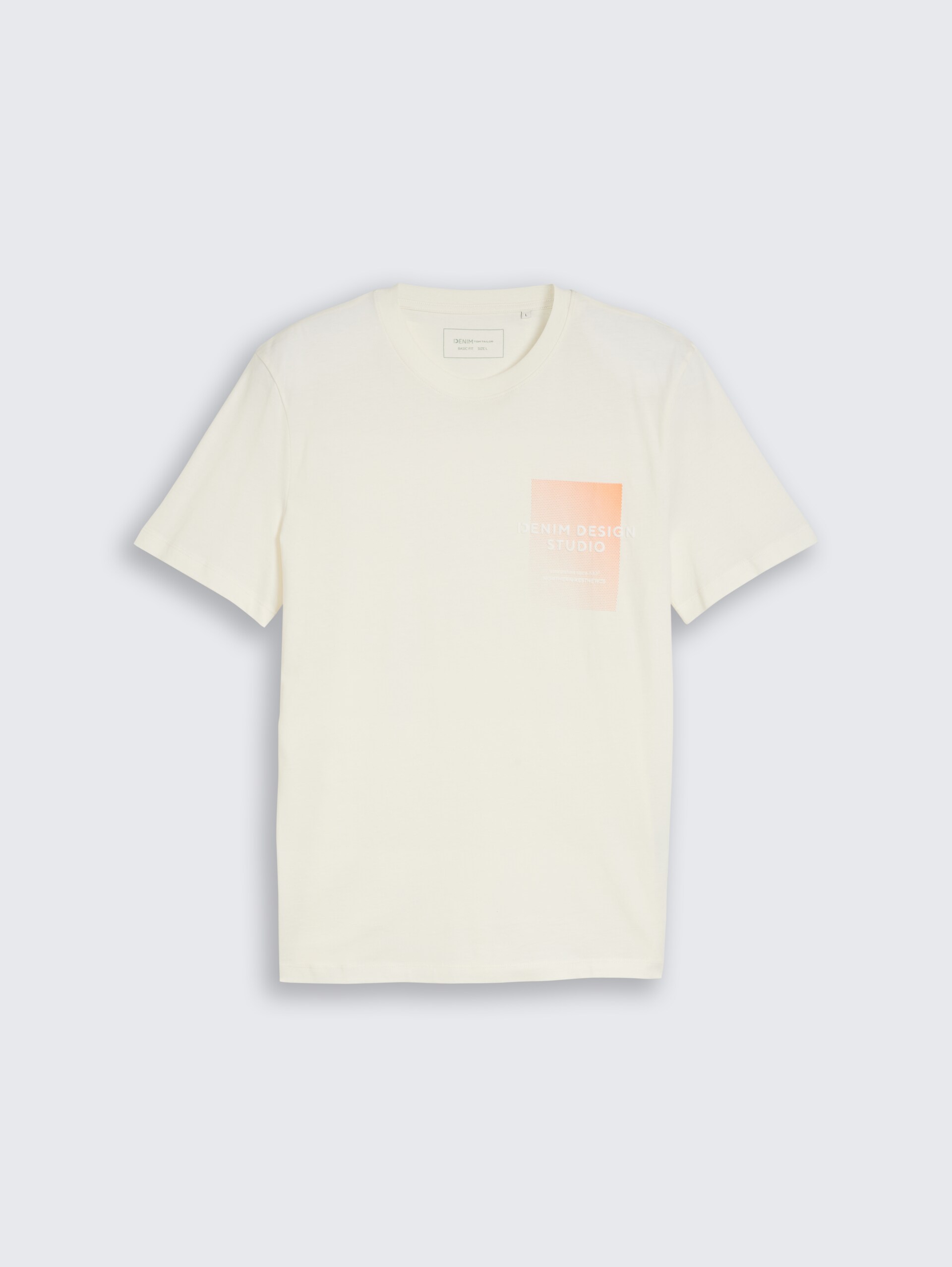 T-Shirt mit Print - Wool White - Vorder-Produkt-Ansicht