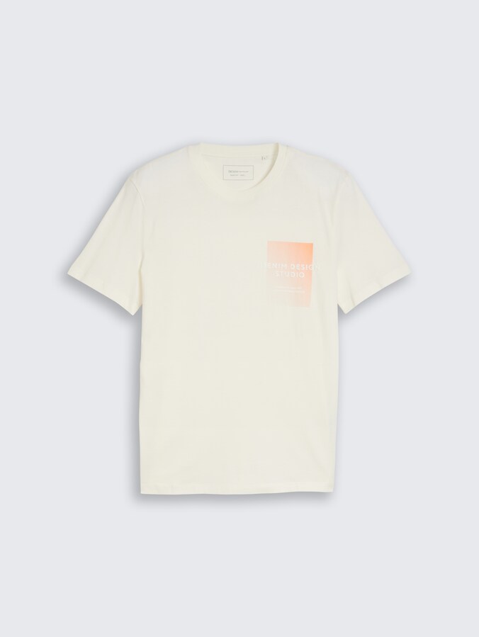 T-Shirt mit Print von Denim Male, Wool White