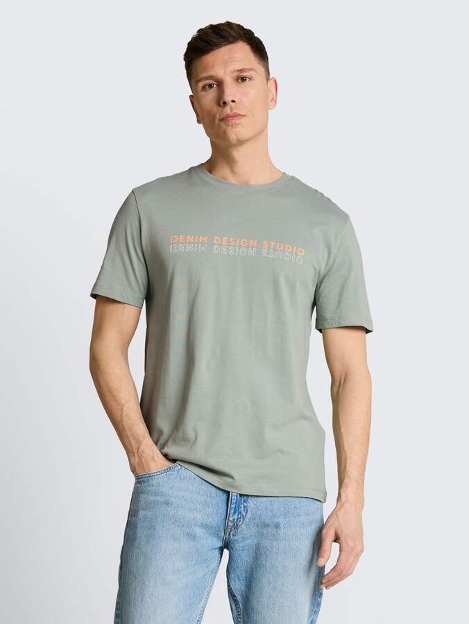 T-Shirt mit Print von Denim Male, green mist
