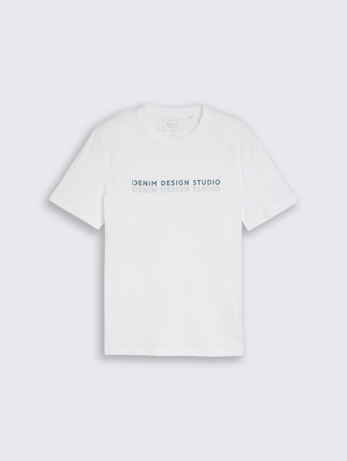 T-Shirt mit Print von Denim Male, White