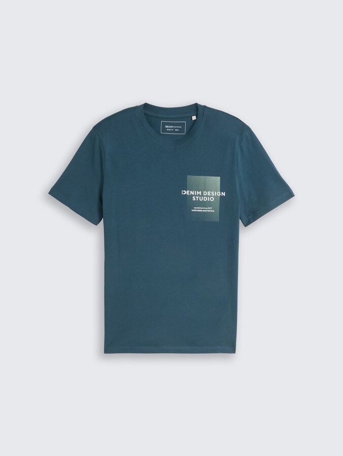 T-Shirt mit Print von Denim Male, tide petrol