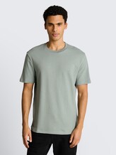 T-shirt en coton éponge - green mist - Découpe Vue de face du modèle