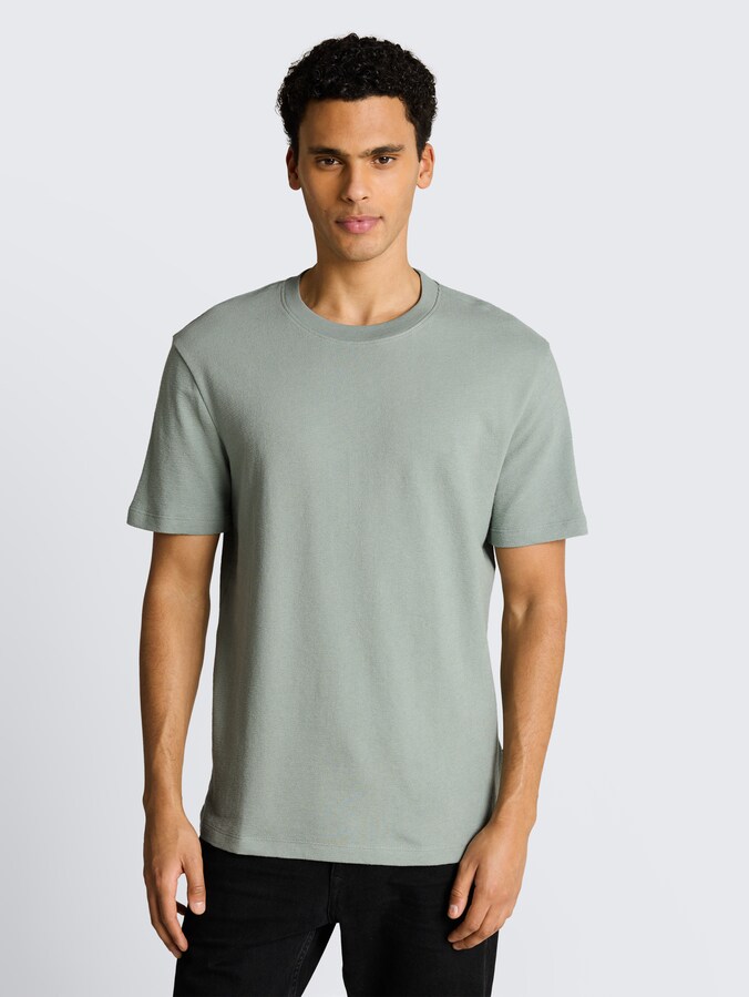 Terry T-Shirt aus Baumwolle von Denim Male, green mist