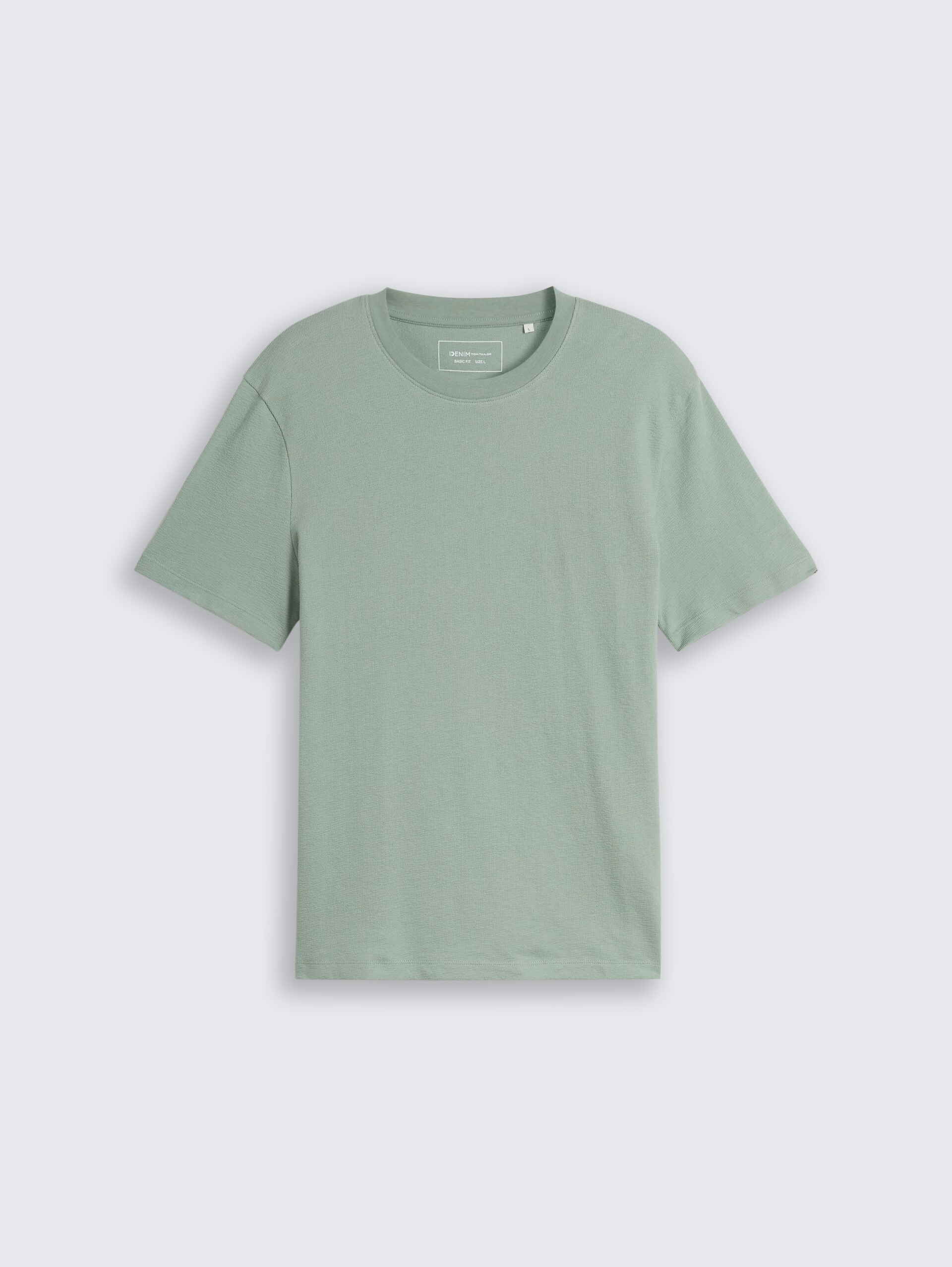 T-shirt van katoenen badstof - green mist - Product vooraanzicht