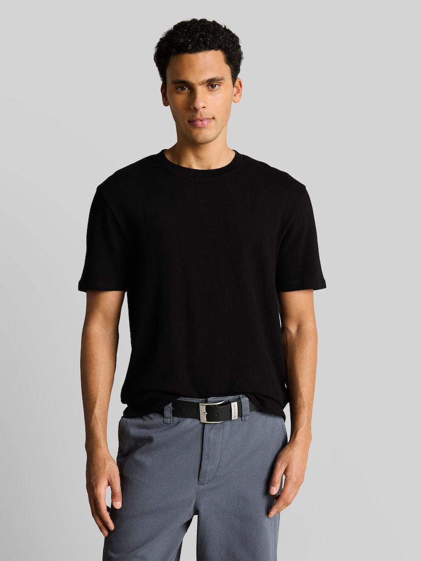 T-shirt van katoenen badstof door Denim Male, Black