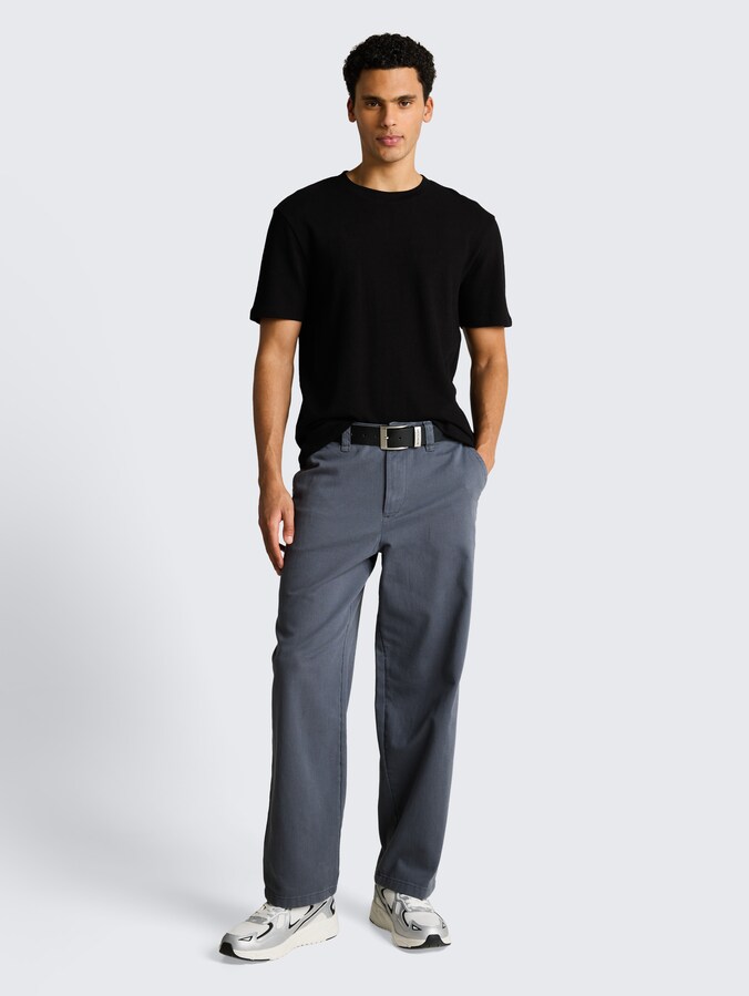 T-shirt en coton éponge par Denim Male, Black