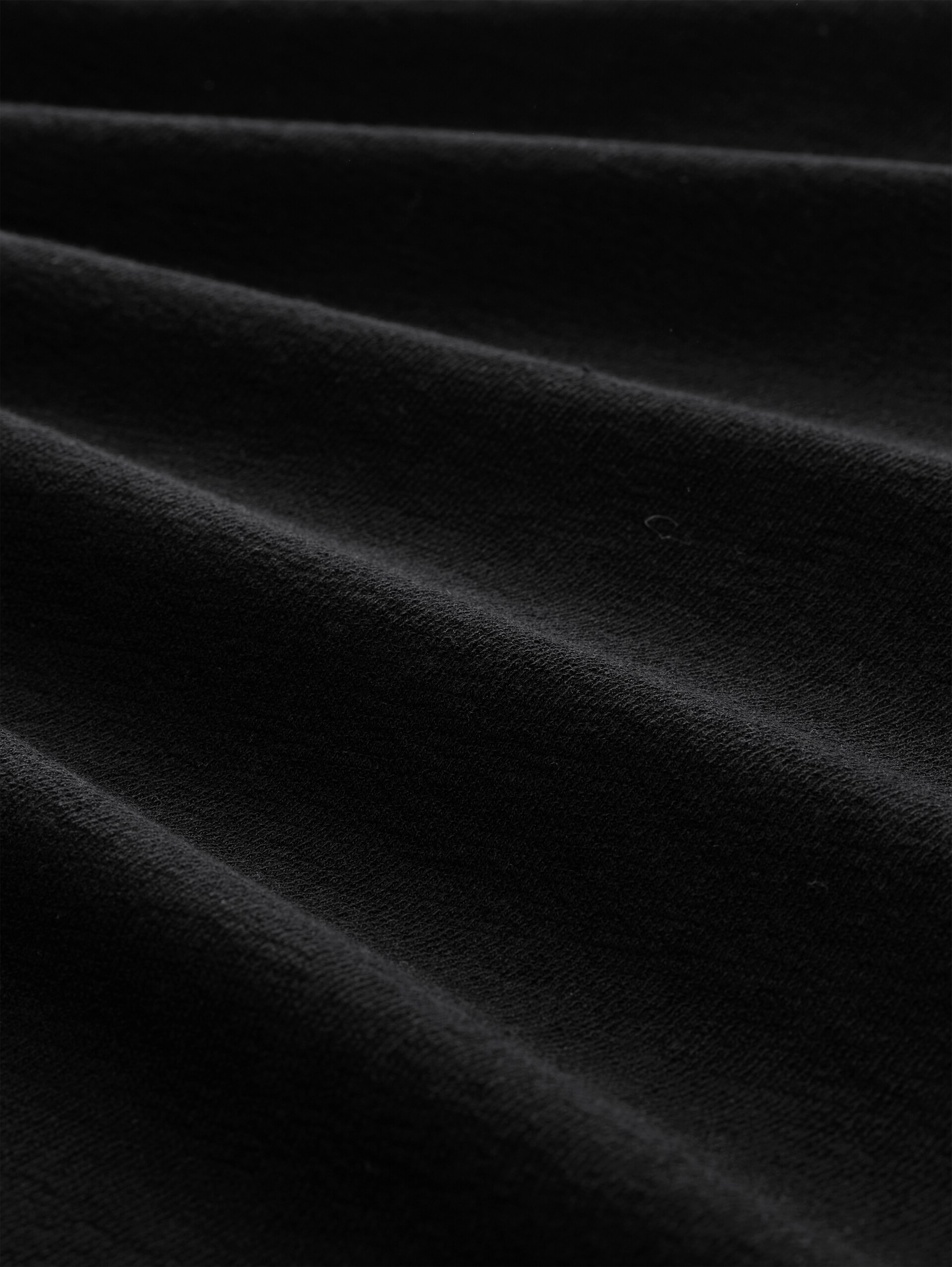 T-shirt van katoenen badstof - Black - Materiaalweergave