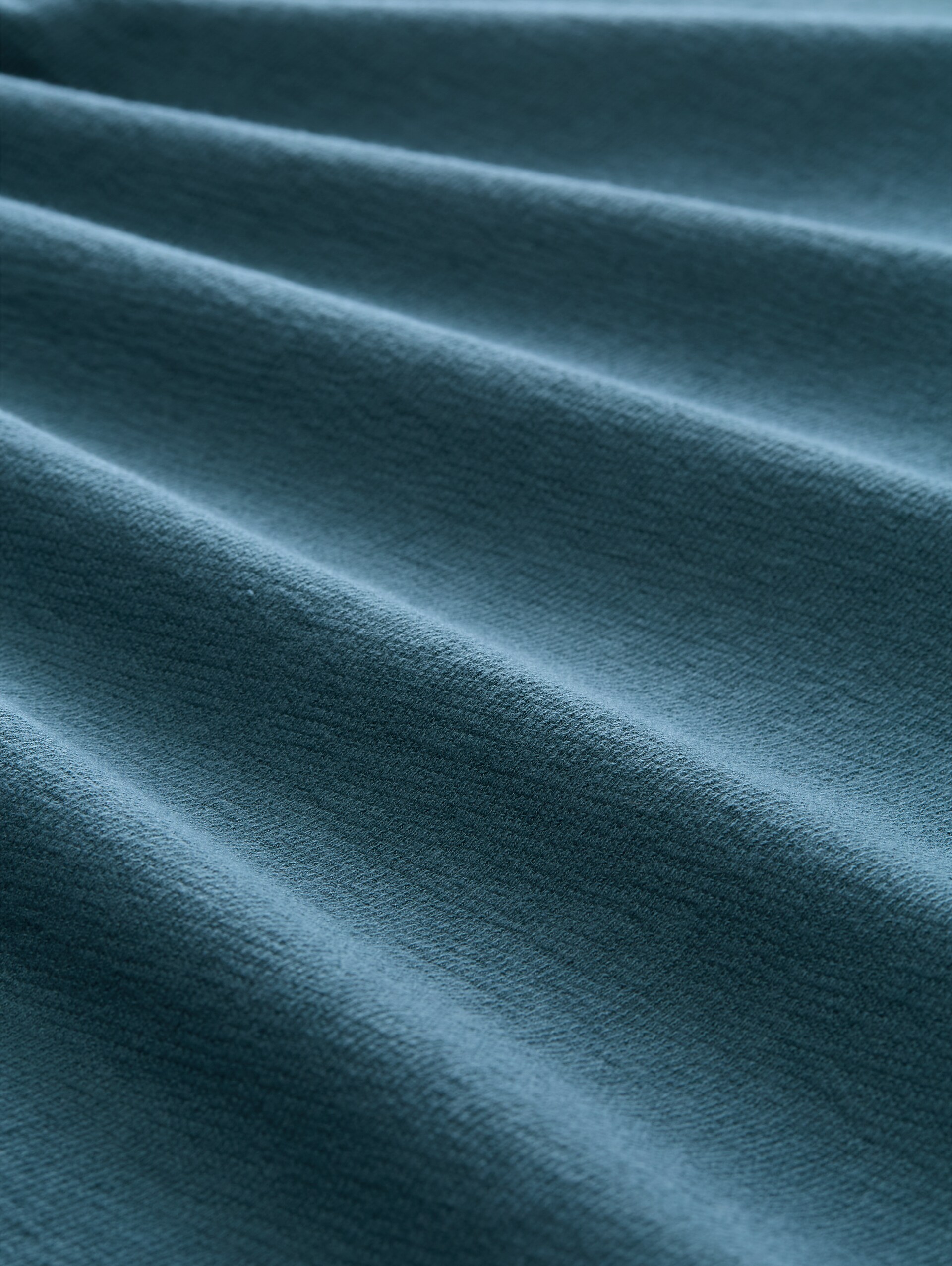 T-shirt van katoenen badstof - tide petrol - Materiaalweergave