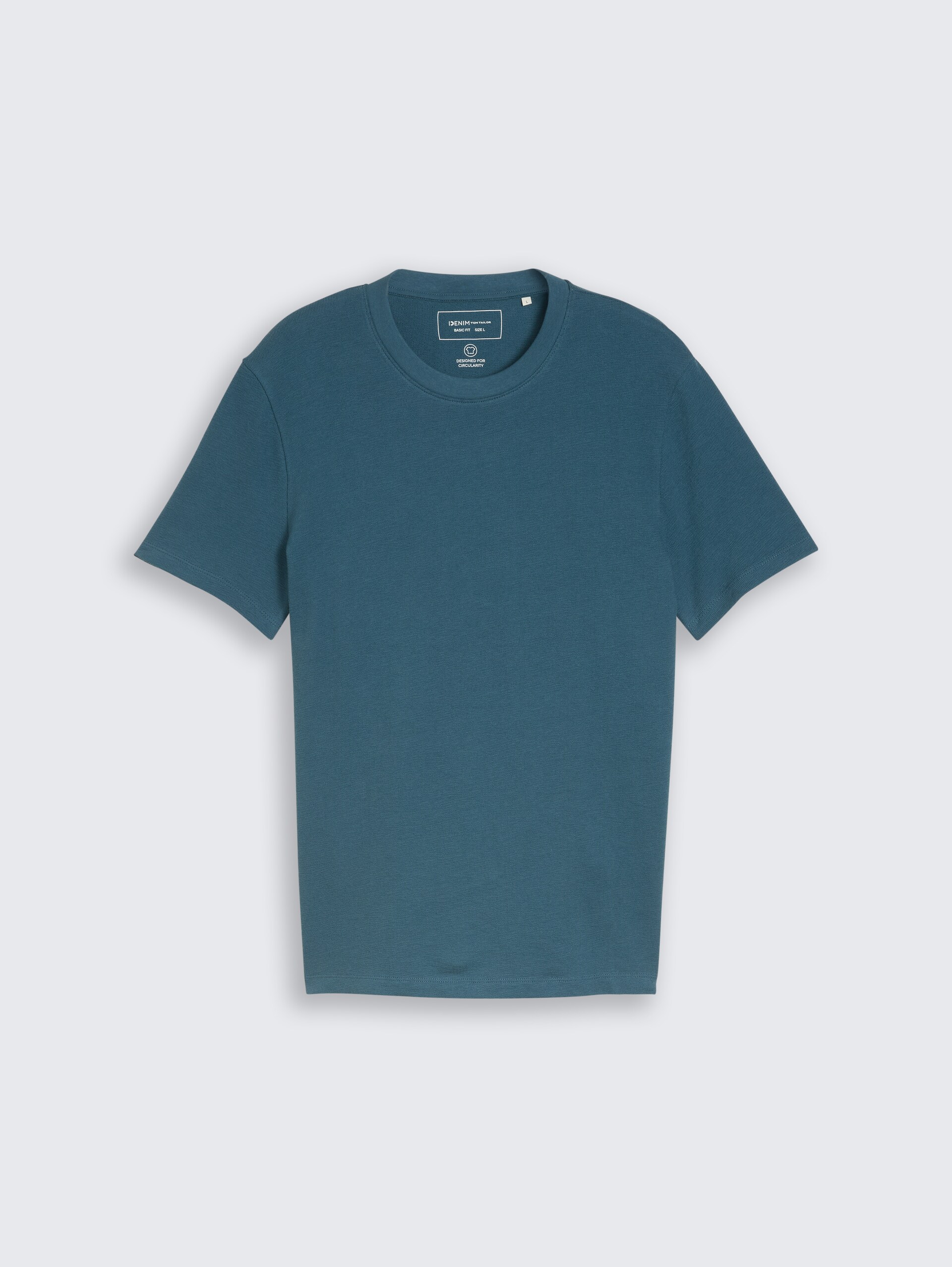 T-shirt van katoenen badstof - tide petrol - Product vooraanzicht