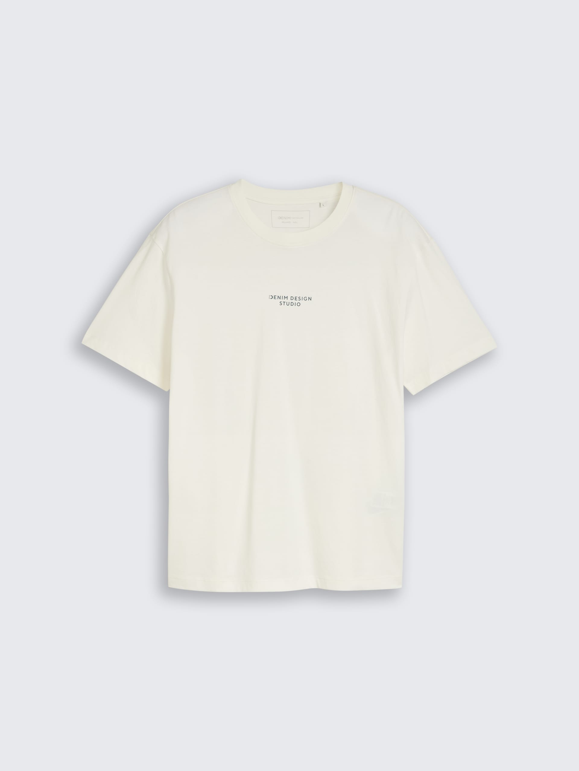 Relaxed fit T-shirt with back print - Wool White - Front product view
