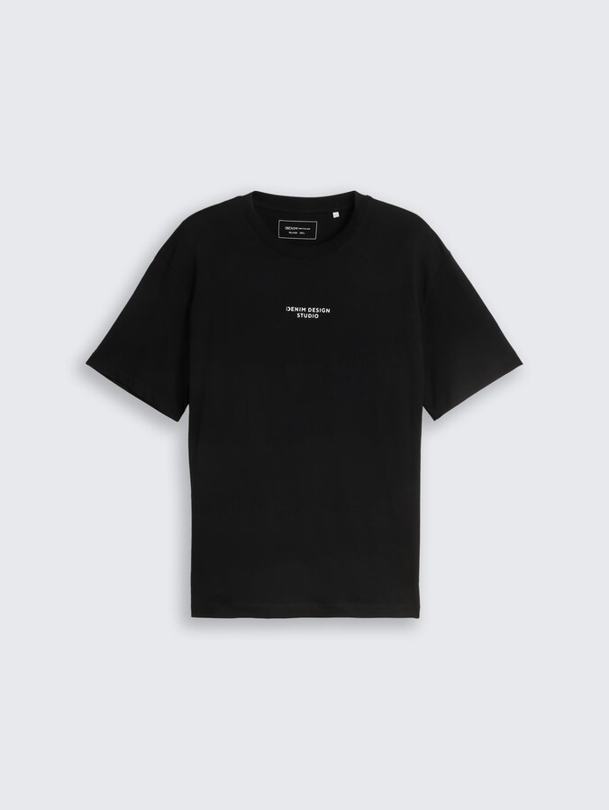 Relaxed Fit T-Shirt mit Rückenprint von Denim Male, Black