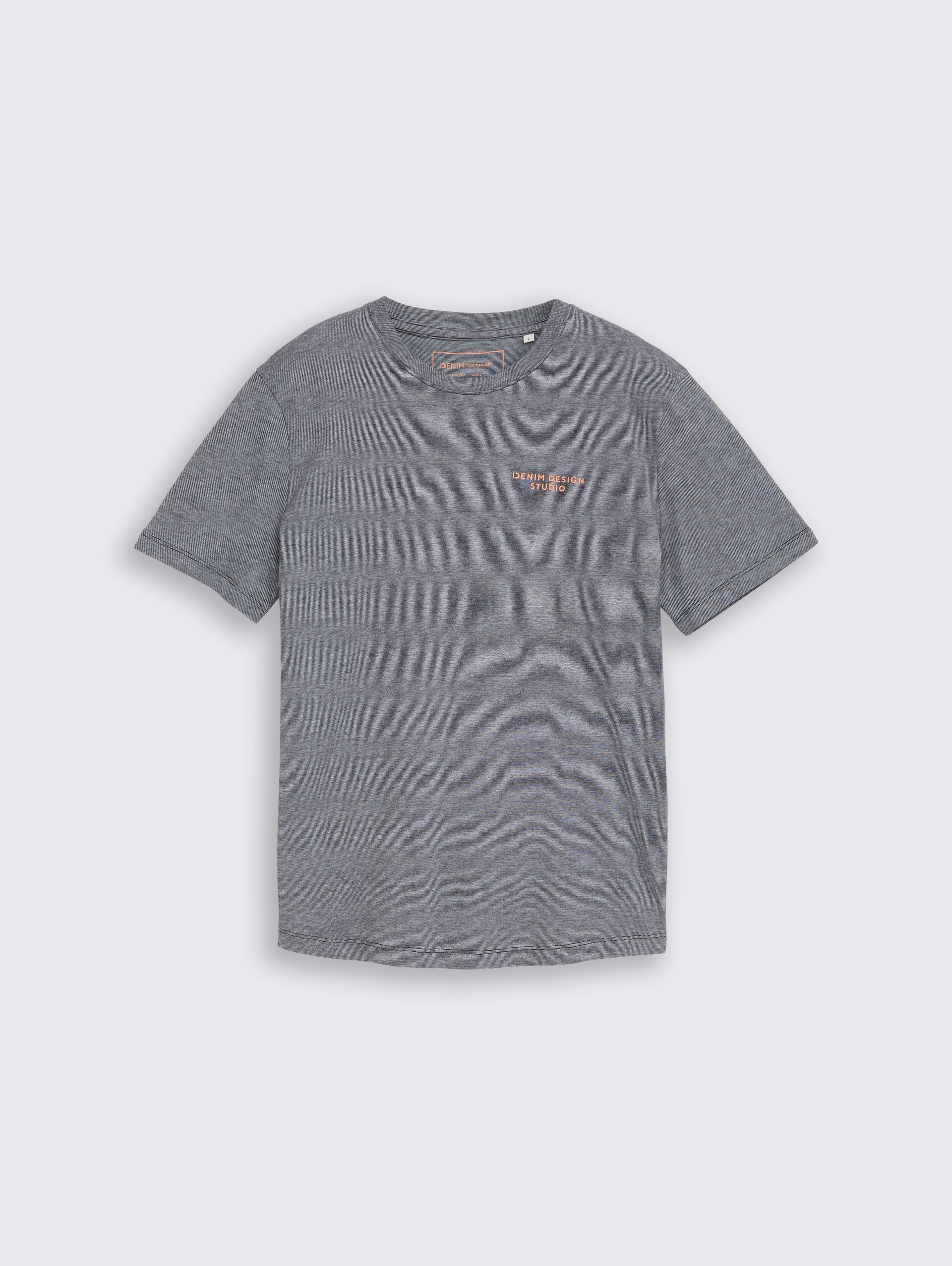 T-shirt met fijne streepjes - black white mini stripe - Product vooraanzicht