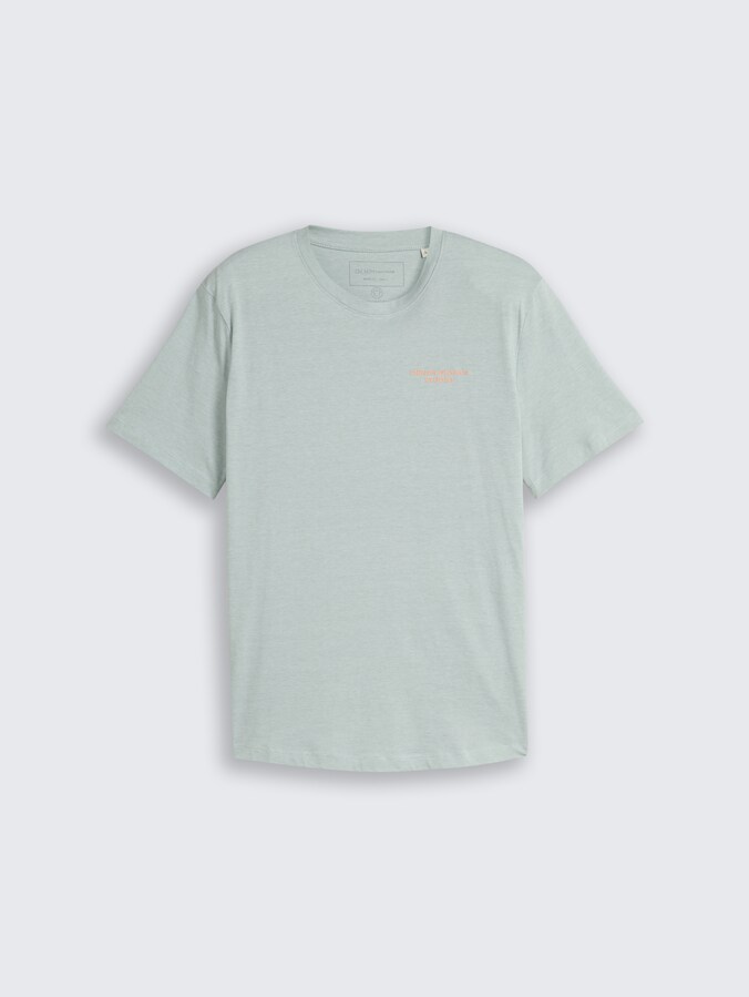T-Shirt mit feinem Streifenmuster von Denim Male, green white fine stripe