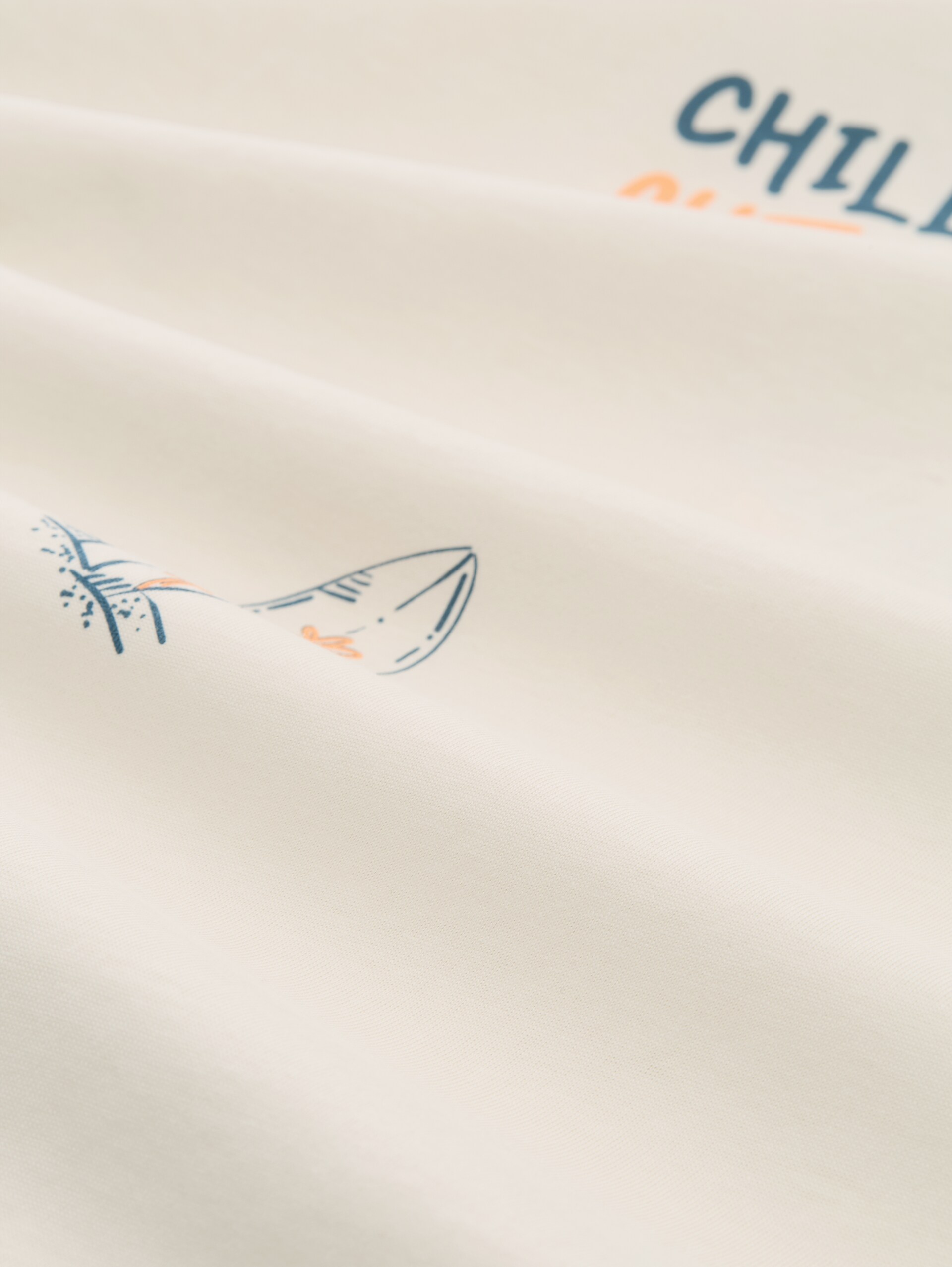 T-shirt met relaxte pasvorm en all-over print - wool white fun summer print - Materiaalweergave