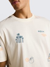 T-shirt met relaxte pasvorm en all-over print - wool white fun summer print - Detailaanzicht model