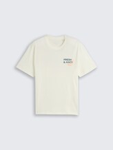 T-shirt met relaxte pasvorm en print op de rug - Wool White - Product vooraanzicht