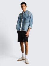 Short de survêtement coupe décontractée - Black - Vue de face du modèle