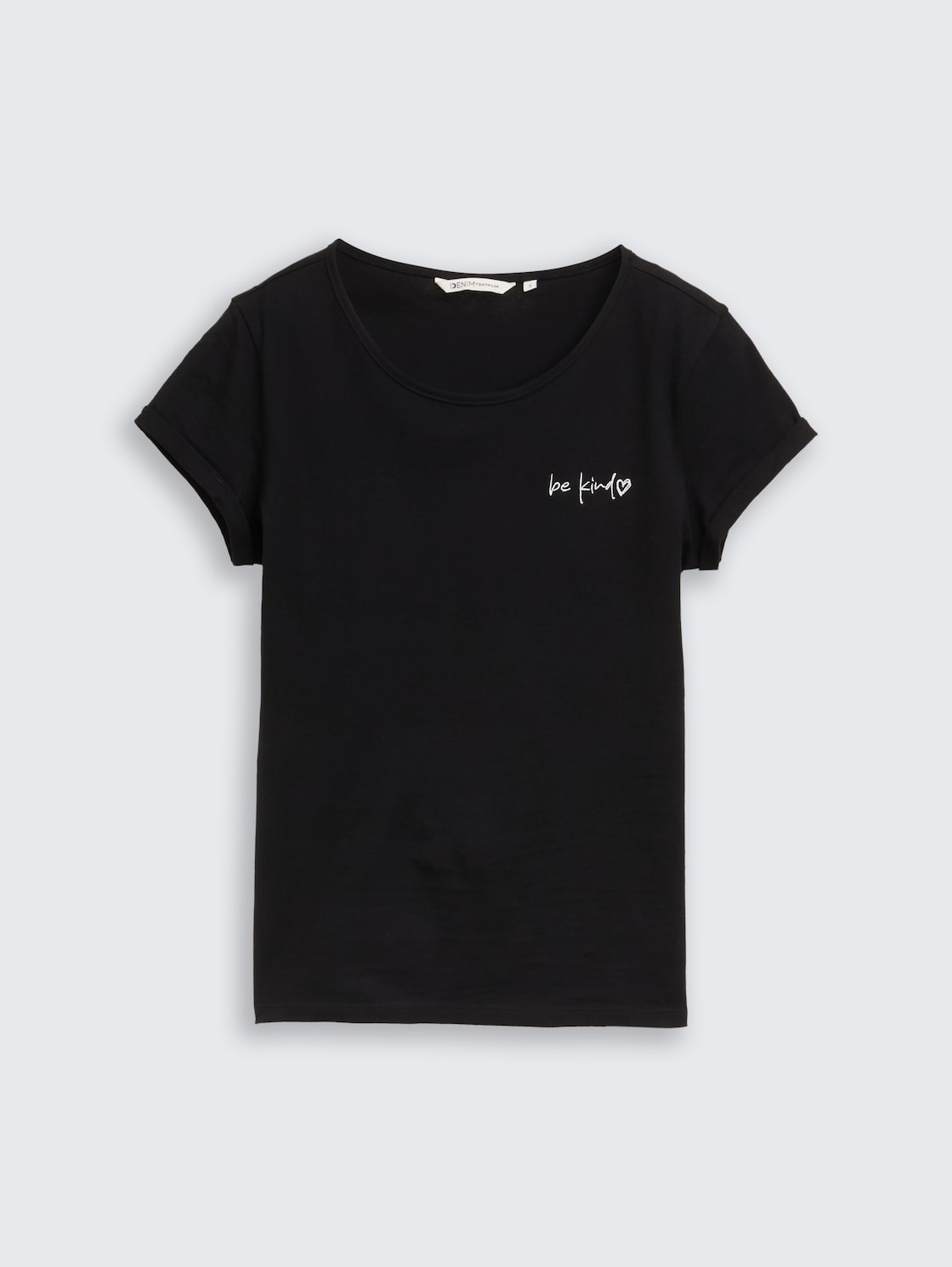 Slim Fit T-Shirt mit Stickerei - deep black - Vorder-Produkt-Ansicht