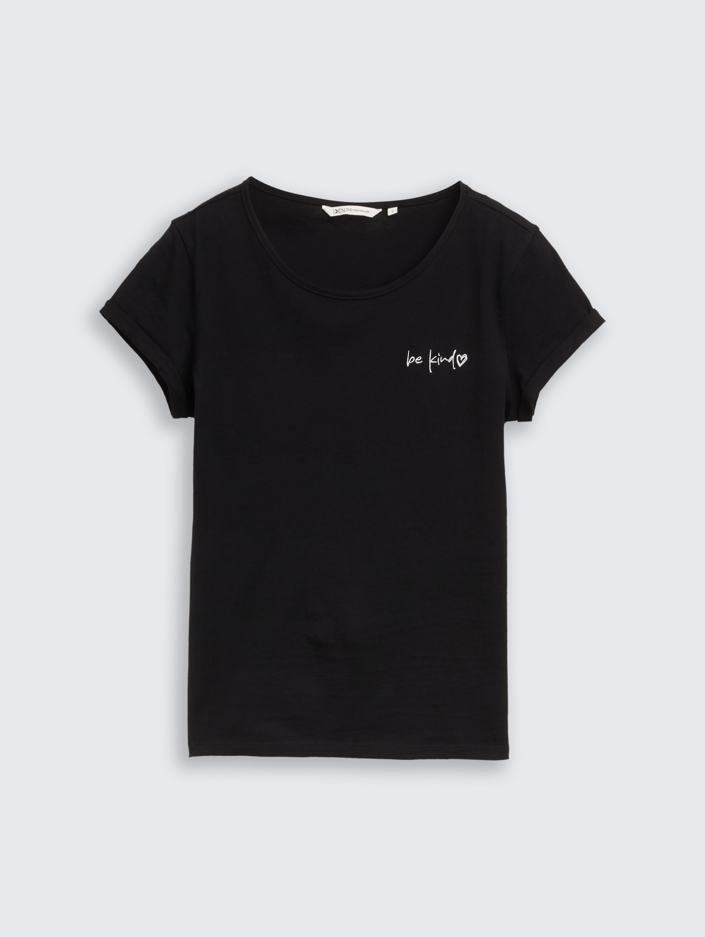 Slim Fit T-Shirt mit Stickerei - deep black - Vorder-Produkt-Ansicht