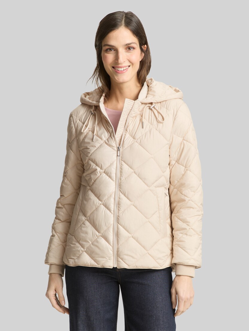 Lichtgewicht gewatteerd jack met capuchon door Women, sand stone beige