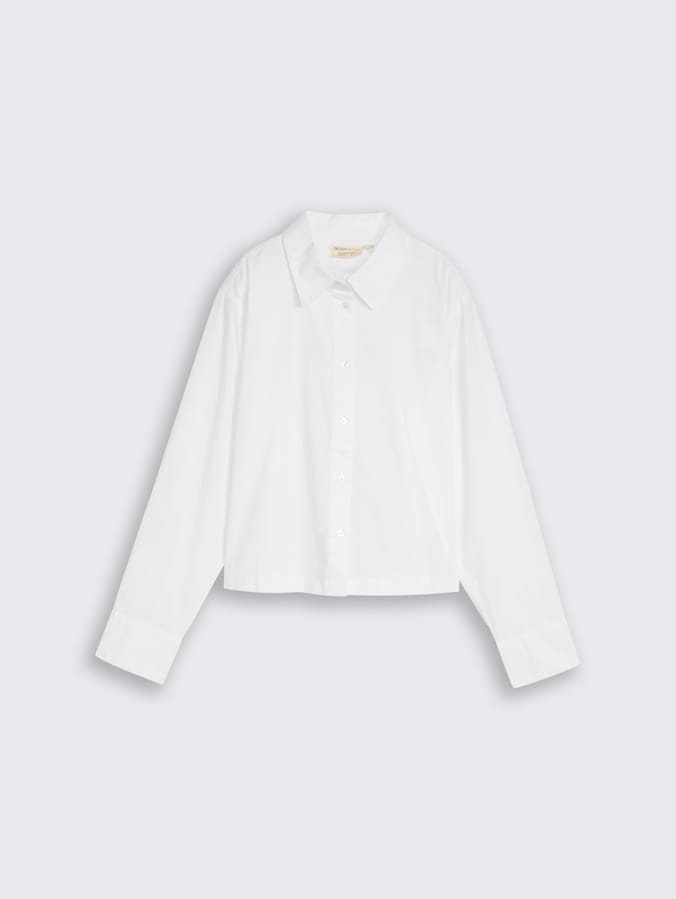 Boxy Fit Hemdbluse aus Baumwolle von Denim Female, White